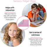 Weighted Lap Pad for Kids Blanket – 5 Lbs. Bundled with Fidget Marble Maze – Sensory Tools, Sensory Weighted Lap Blanket, (Pink/Gray)