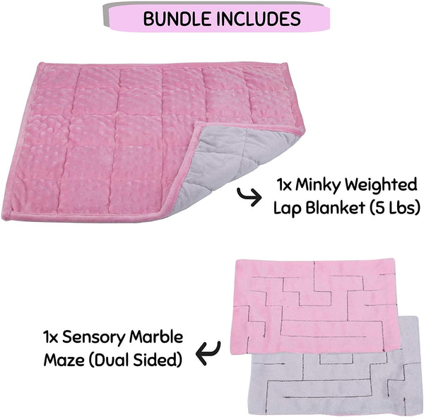 Weighted Lap Pad for Kids Blanket – Bundled with Fidget