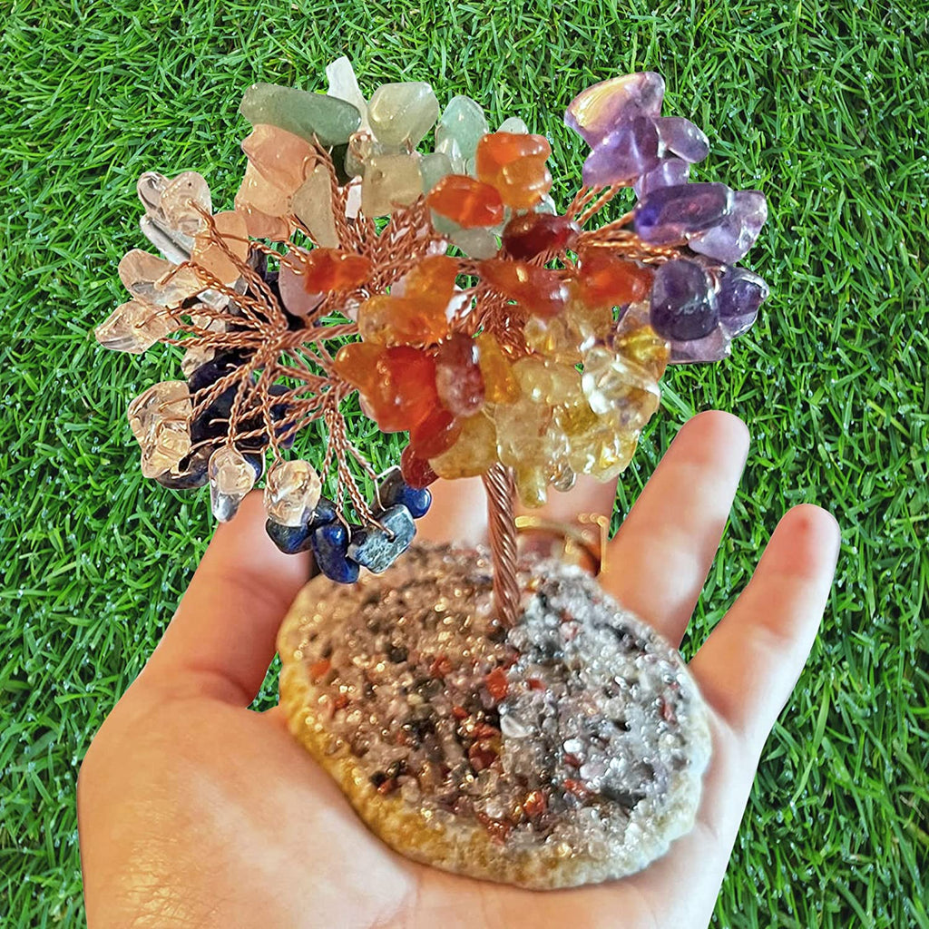 Aviano Chakra Stones & Tree Crystal Healing Collection - 24pcs - Raw & Tumbled Polished Stone Set - Lava Bracelet - Natural Amethyst Rose Quartz & More - Reference Guide - Balancing Chakras Reiki