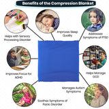 Sensory Compression Blanket for Kids – Plus Wobble Seat Cushion, Breathable Compression Sheet Twin and Wiggle Disc, Sensory Sheets for Focus and Sleep for Autism, Sensory Processing Disorder ADHD Blue
