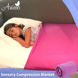 Wave Light Projector for Autism Sensory Toys –Bundle with Purple Compression Sensory Blanket –Features 7 Sensory Lights, 6 Relaxing Sounds with AUX Cable– LED Color Stimulation for Autism Gifts
